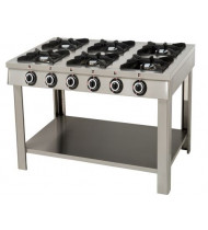 Paslanmaz Ce 6'Lı Ayaklı Lokanta Ocağı Doğalgazlı